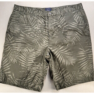 Bermuda Shorts 2XL Mens 40 Bass Brand Green All Over Print Tropic Palmetto Camo